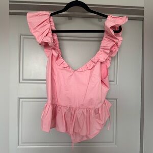 Pink Ruffled Women's Top